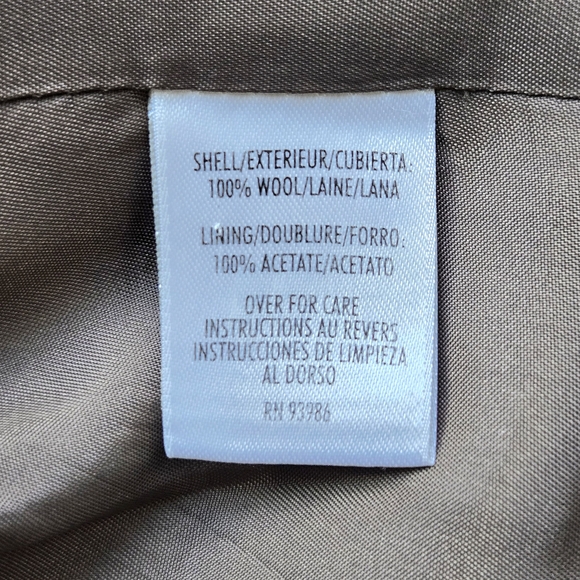 FLAWED* VTG 100% Wool WOOLMARK Glen Plaid Pantsuit, Zipper Blazer, Fully Lined - Picture 10 of 13